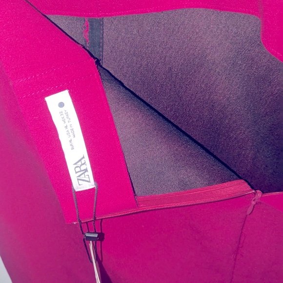 BNWT Zara size XL Berry High Waist Midi Skirt - Picture 4 of 7